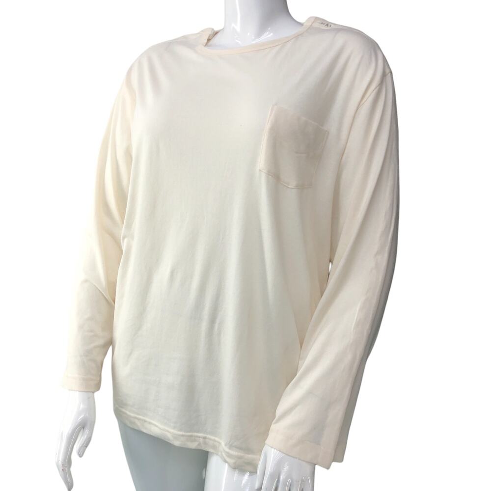 Mai We Care Womens Size L Post Surgery Adaptive Top White Long Sleeve Tshirt